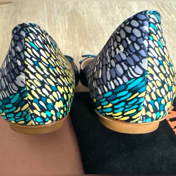 Missoni Silk Printed w Calskin Leather  Ballet Flats - Picture 7 of 11